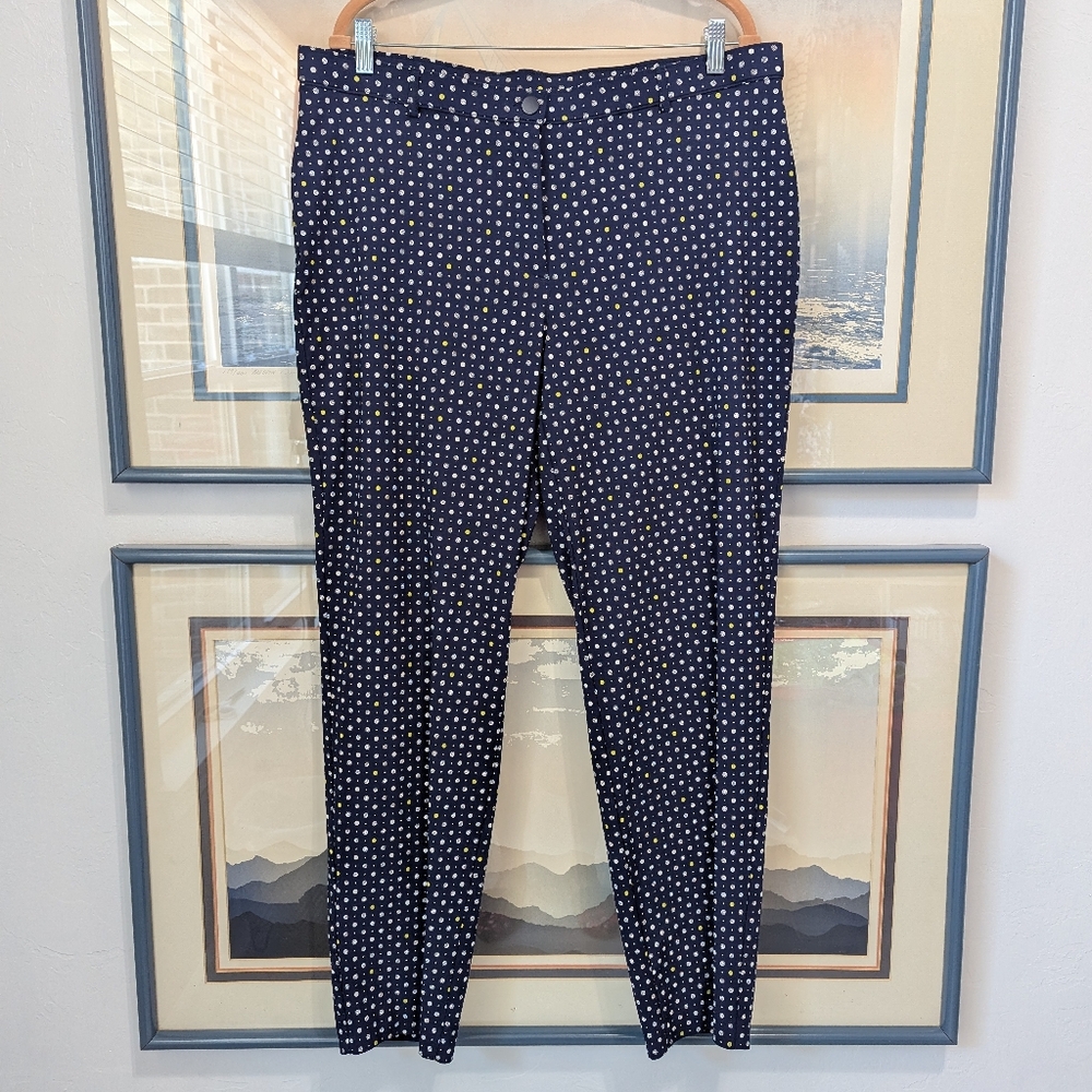 Allison Daley Plus Stretch Navy Blue Dots Print Size 18W